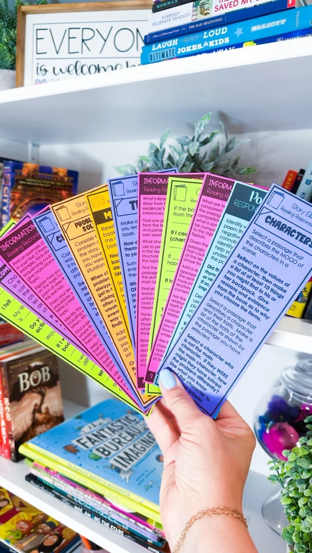 Every resource I create is the direct result of something I’m missing in my classroom! 💖 👉 I originally made these FREE bookmarks for parents (perfect for back to school night!) to support their readers at home, but now they’ve become a super helpful ready-to-go reading resource in my classroom, too! They work with SO many skills and almost ANY book!

FREE Reading Response Bookmarks!! 💥 I took all my reading response prompts and made them into bookmarks (24 different options in total)! Whether you’re using them to hand out to parents or for students to reference during reading groups, they’re an awesome resource and the result of many years as a literacy teacher. 

Comment below, and I’ll send you a link to the free file. ❤️💖

#teacher #backtoschool #iteachtoo #teachersofinstagram #lessonplans #iteach #kidlit #homeschool